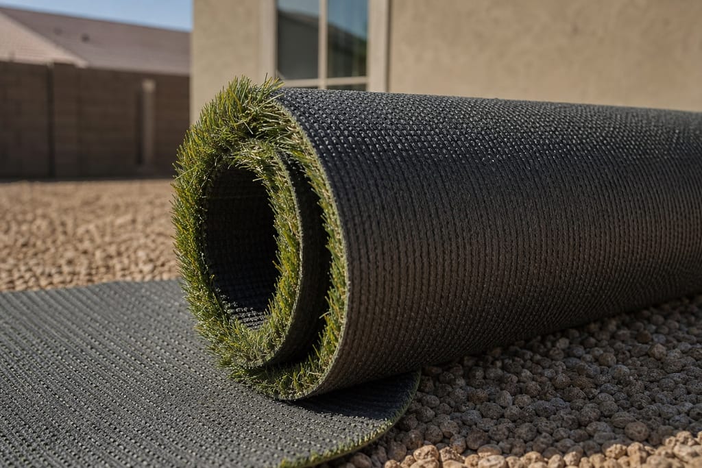 Synthetic turf fibers photo