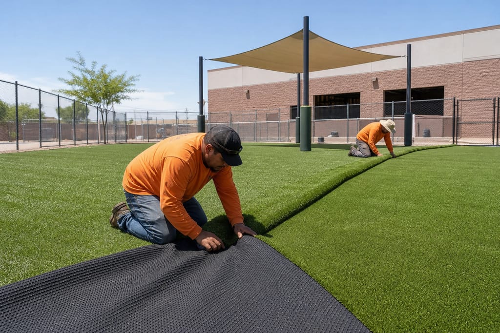 Odor control infill application photo